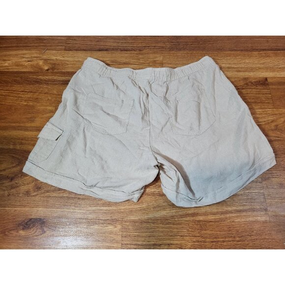 "Dash" Women's Linen Blend Beige Shorts Size Medium Preppy Summer Boho Pull On - Picture 5 of 5